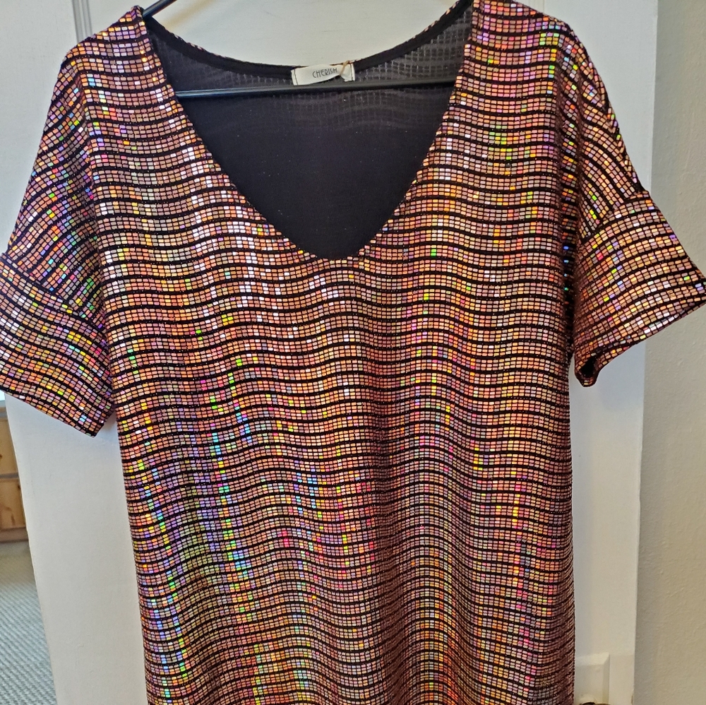 Bronze sequin dress